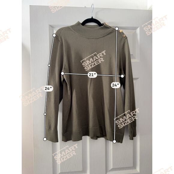 Green Sweater By Calvin Klein Size Large - Picture 3 of 9